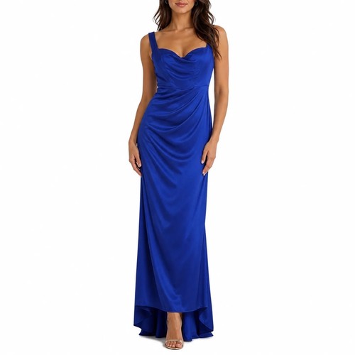 Royal blue satin sweetheart - blue,