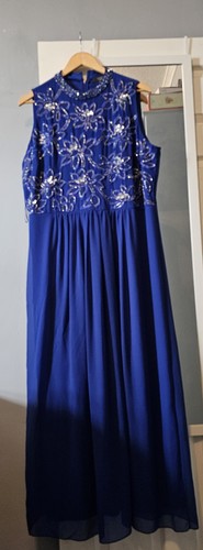 Electric blue chiffon evening - electric,